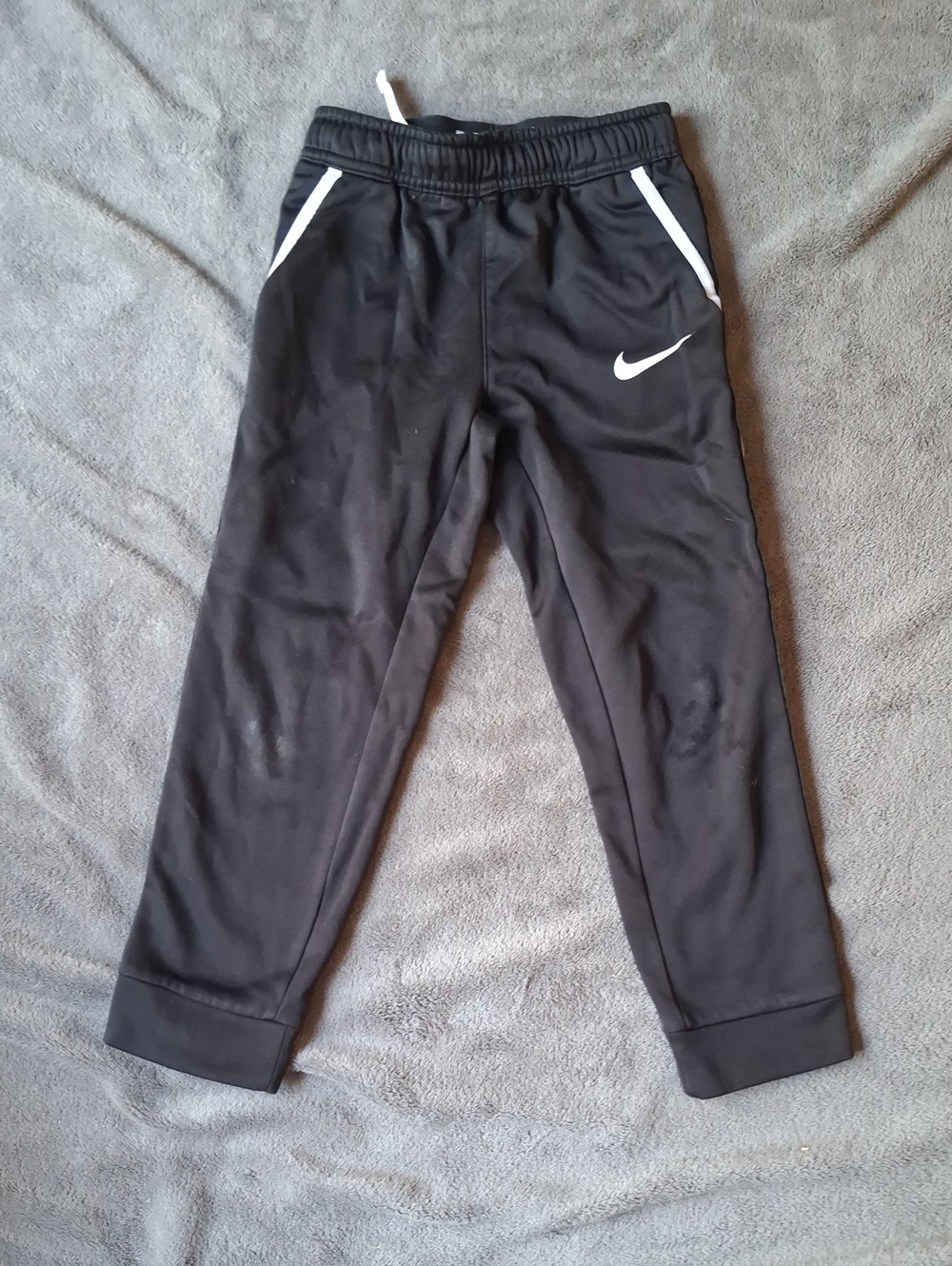 Nike Kids Black Joggers with White Trim